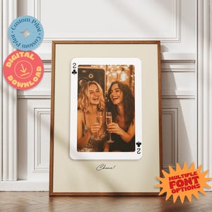 Benutzerdefinierte Spielkarten Beste Freunde Fotodruck, Benutzerdefiniertes Galentine Geschenk, personalisiertes Valentinstagsgeschenk für sie, trendige digitale Wandkunst