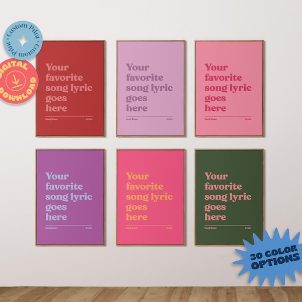 Song Lyric Art - Etsy UK
