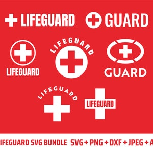 Badmeester Svg-bundel SVG/DXF/PNG/Jpeg/Ai digitale silhouetbestanden, voor Cricut Design, badmeester Png, Rode Kruis Svg, strandbadmeester Clipart