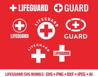 Lifeguard Svg Bundle SVG/DXF/PNG/Jpeg/Ai Digital Silhouette Files, For Cricut Design, Lifeguard Png, Red Cross Svg, Beach Lifeguard Clipart