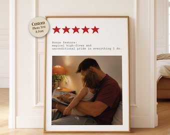 Regalo personalizado con foto para papá, lámina para padre e hija, regalo personalizado para el Día del Padre, póster fotográfico sentimental, regalo de cumpleaños para papá.