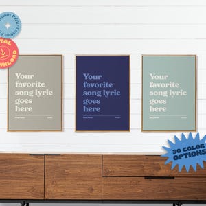 Custom Song Lyric Poster: Personalized Music Wall Art (Digital Download)