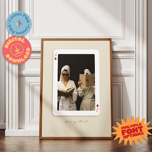 Individuell gestaltete Spielkarte, beste Freunde, trendiges Herz-Ass-Digitaldruck, personalisiertes Wild Card Memory Poster, druckbares Geschenk