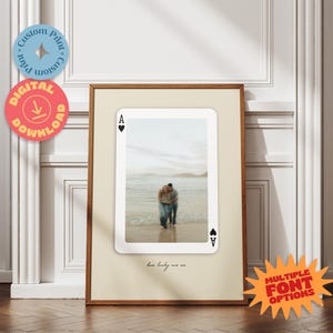 Presente personalizado de Dia dos Namorados para ela, impressão de fotos de cartas de baralho personalizadas, presente exclusivo para casais, arte de parede digital, presente romântico de aniversário