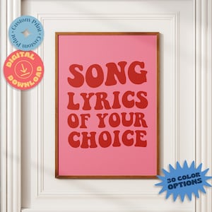 Custom Song Lyric Poster: Personalized Music Wall Art (Digital Download)