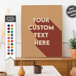 Cartaz de citação 3D personalizado digital, arte de parede com citação colorida personalizada, impressão de citação personalizada, pôster de texto colorido personalizado, sinal de citação personalizado
