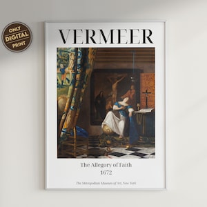 Johannes Vermeer The Allegory of Painting Digital Print, The Art of Painting, Baroque Era Art, Exhibition Poster, Museum Poster, Wall Art
