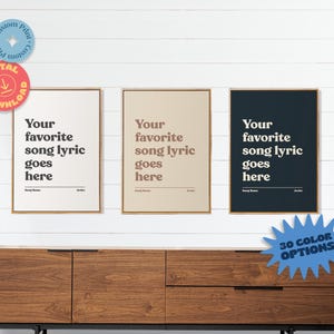 Custom Song Lyric Poster: Personalized Music Wall Art (Digital Download)