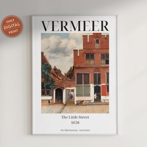 Johannes Vermeer The Little Street Digital Print, 17th-Century, Baroque Era Art, Exhibition Poster, Museum Poster, Printable Wall Art