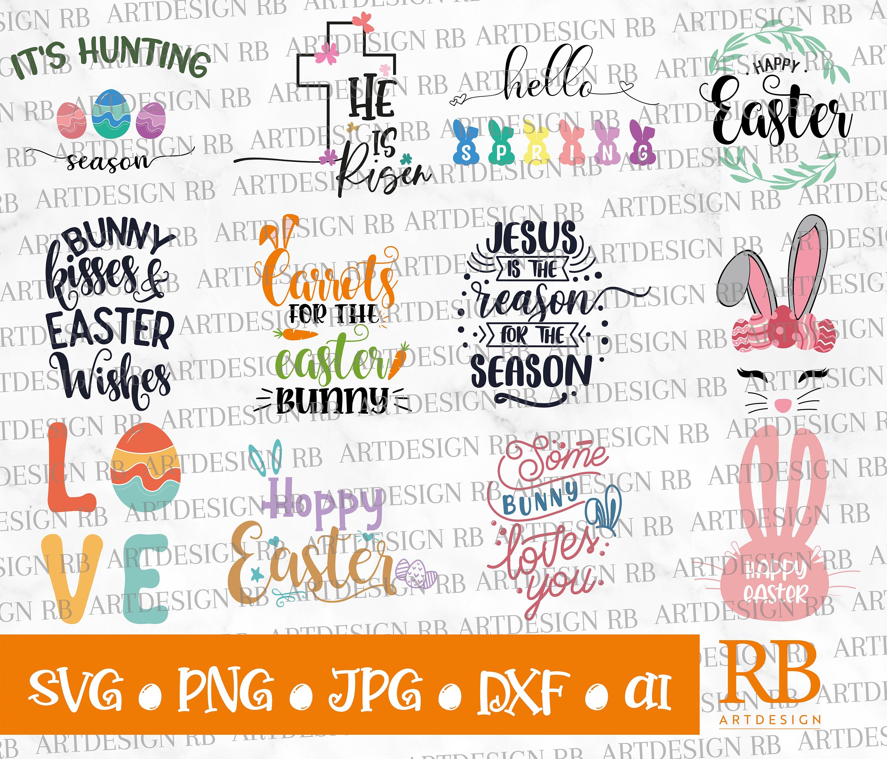 Easter Svg Bundle Hello Spring SVG/PNG/DXF/Jpeg/Ai files for | Etsy