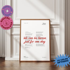 Personalized Lyrics Poster, Printable Wedding Song Gift, Music Poster, Personalised Wall Art, Custom Lyric Art, First Dance Song Print