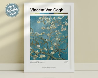 Almond Blossoms Digital Print, Vincent Van Gogh, Van Gogh Art Print, Exhibition Poster, Museum Poster, Printable Van Gogh, Aesthetic Posters