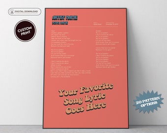 Groovy Song Lyric Poster: Retro Music Wall Art (Digital Download)