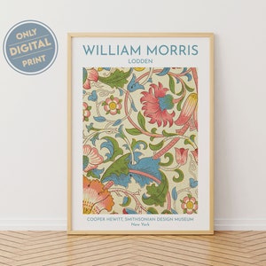 William Morris Poster, Art Nouveau Poster, Morris Lodden Print, William Morris Exhibition Poster, Museum Poster, Wall Art, Flower Art