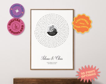 Individuelles Hochzeitssongtexte-Poster: Personalisierte Musikwandkunst (Digitaler Download)
