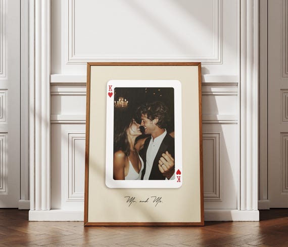 Custom Playing Card Photo Print, Wedding Gift Idea, Personalized Ace of My Heart Wall Art, Anniversary Gift For Her, DIGITAL Download