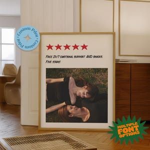 Personalized Mother Portrait, Custom Digital Wall Art for Mom, Unique Review-Style Print, Mother&#39;s Day Poster, Mom&#39;s Birthday, Digital Print