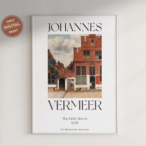 Johannes Vermeer The Little Street Digital Print, 17th-Century, Baroque Era Art, Exhibition Poster, Museum Poster, Printable Wall Art Decor