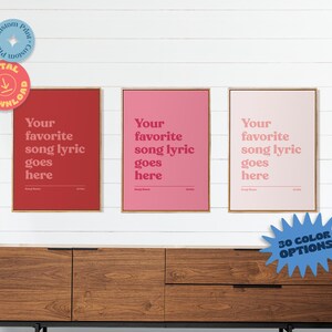 Custom Song Lyric Poster: Personalized Music Wall Art (Digital Download)