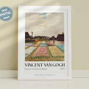 Van Gogh Flower Beds in Holland Print: Museum Exhibition Poster (Digital Print)