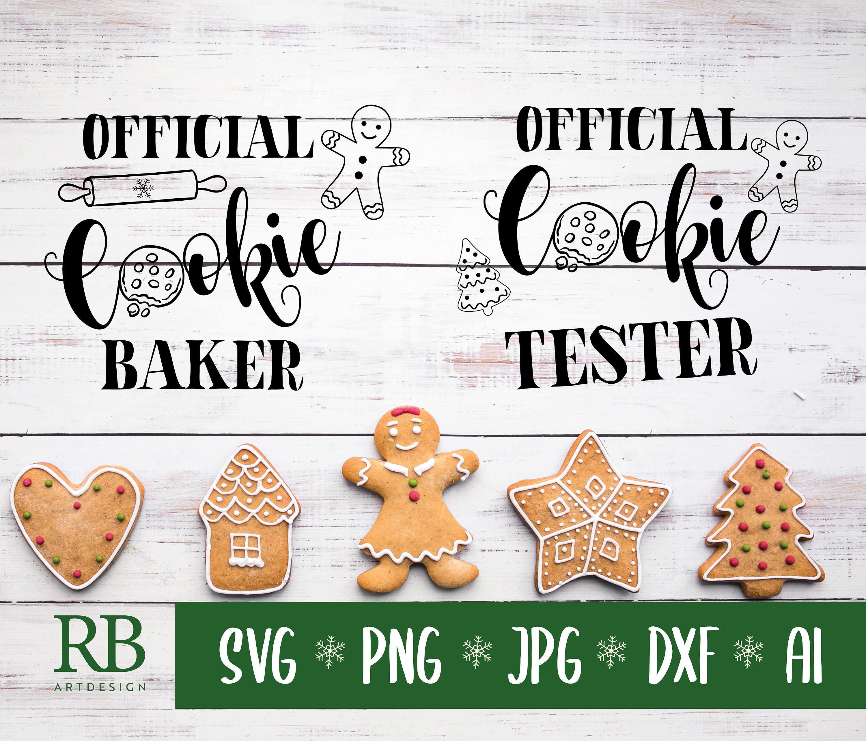 Official Cookie Baker & Official Cookie Tester Svg Bundle Etsy