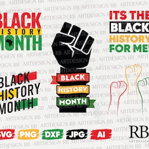Black History Month SVG Bundle: Power Fist, African American (Digital Download)