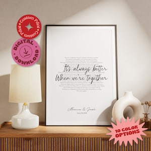 Personalized Lyric Print, Wedding Song Art, First Dance Anniversary Gift Ideas, Custom Printable  Wedding Gift, Custom Song Lyrics Wall Art
