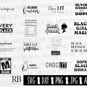 Black Women Svg Bundle, Black Queen Nutrition Svg, Choclit Svg, %100 Melanin Svg, Dope Black Women Cricut File, Black Women Silhouette Svg