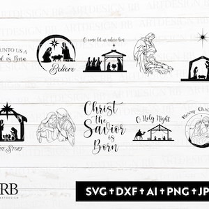 Krippe Svg Bundle SVG/DXF/PNG/Jpeg/Ai Believe Svg, Christ der Erlöser ist Geboren, True Story Svg, Für Cricut, O Heilige Nacht Svg, Krippe Png