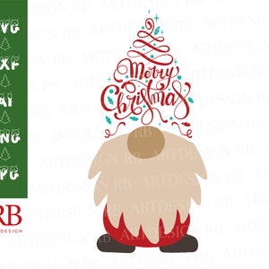 Christmas Gnome SVG: Santa Shirt Design, Cricut Silhouette File (Digital)