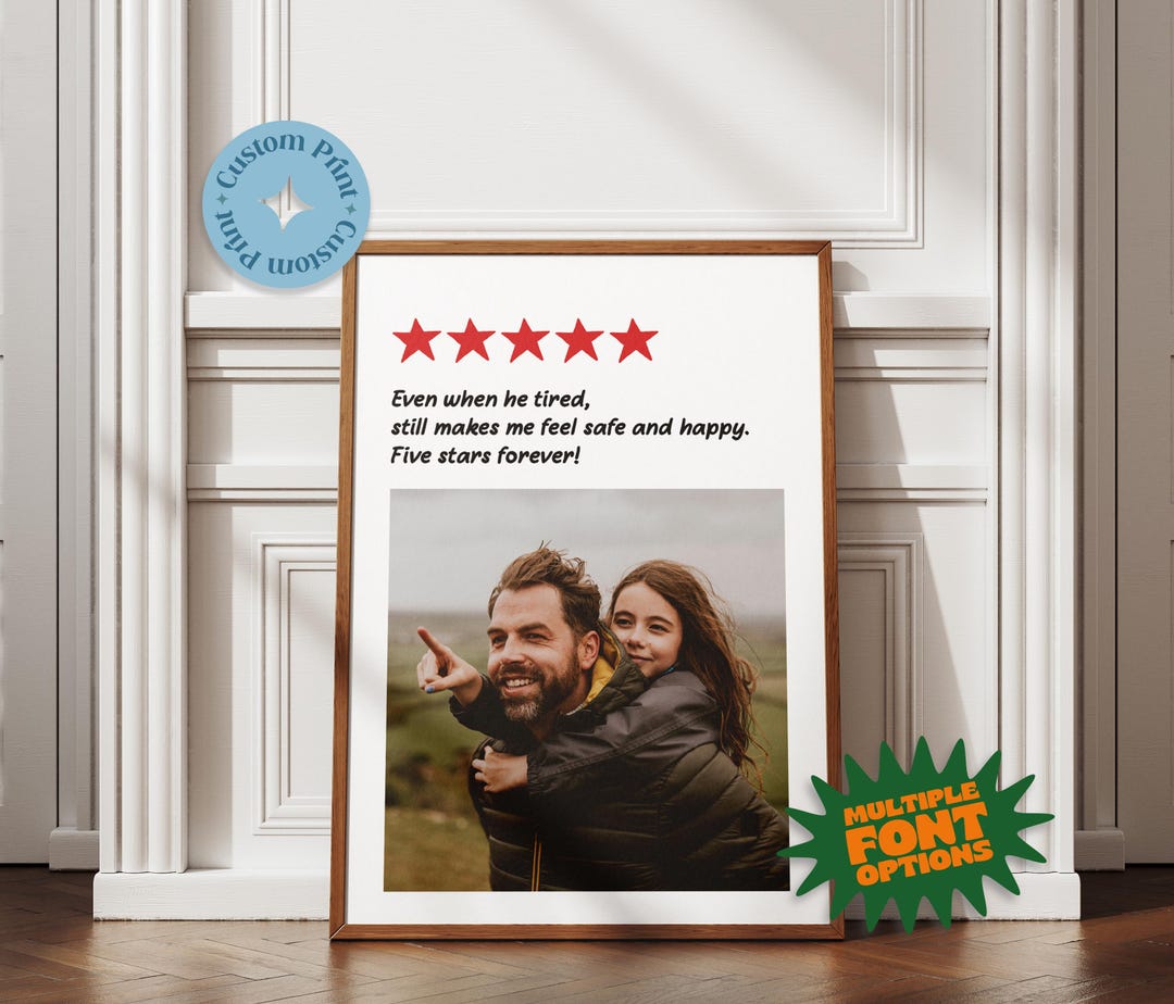 Personalized Father S Day Photo Poster Custom Review Style Wall Art