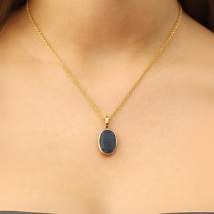 Blue Sapphire Pendant for Women, 14K Gold Minimal Necklace Pendant, September Birthstone Jewelry Gift for her, Dainty Pendant for Women