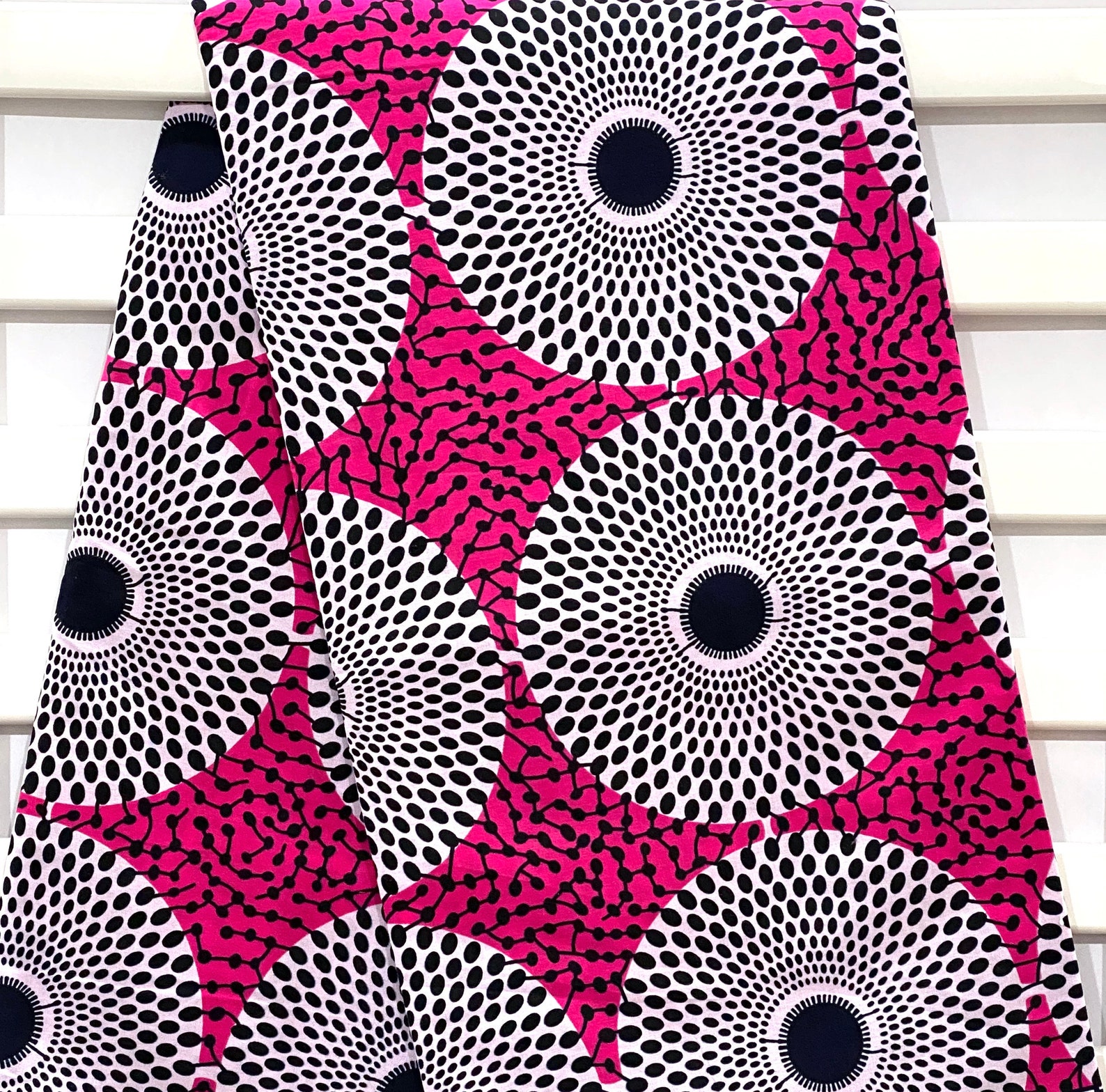 African Wax Fabric Hot Pink Ankara print Fabric Sold by Etsy