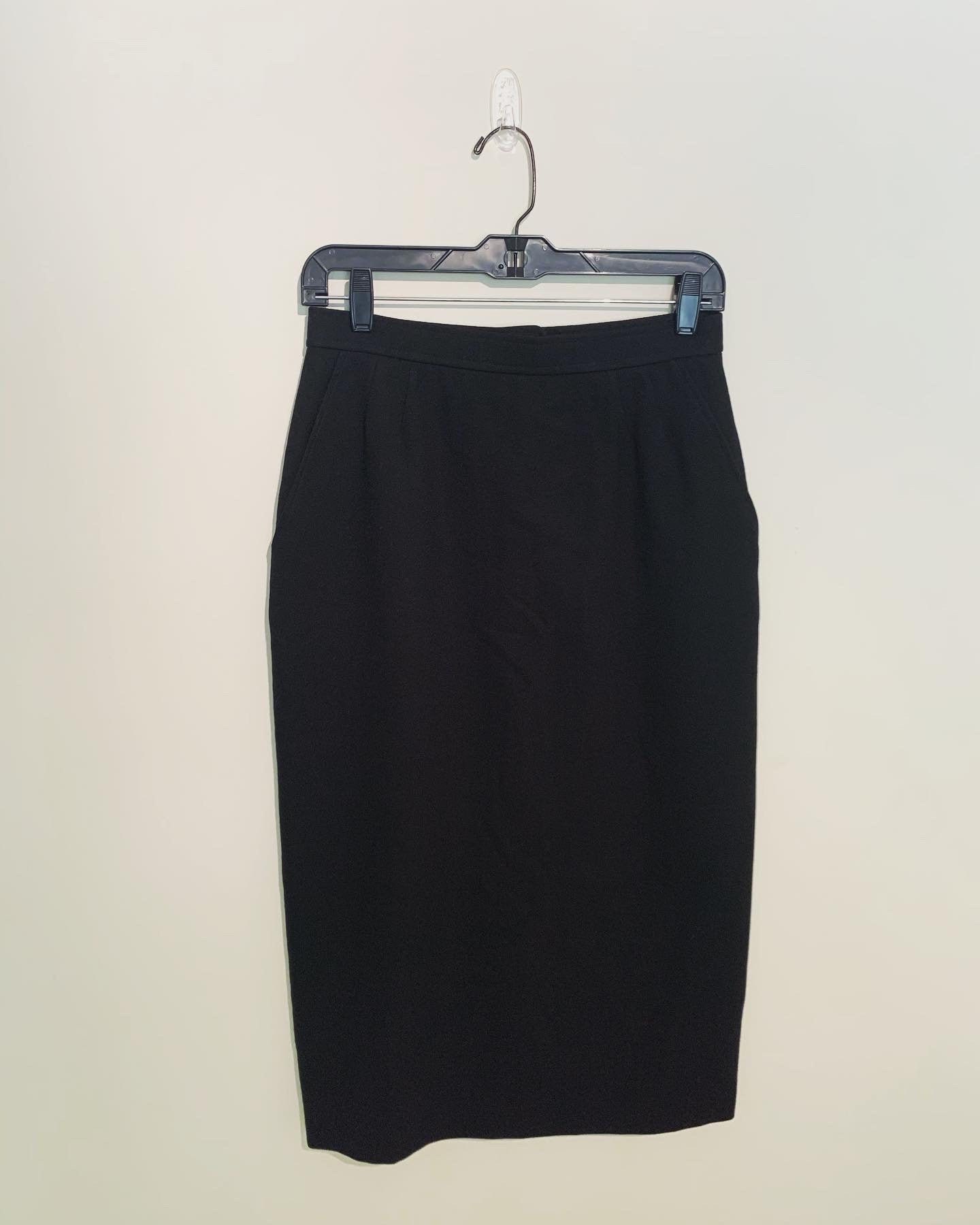 80s Vintage Black Pencil Skirt | Etsy