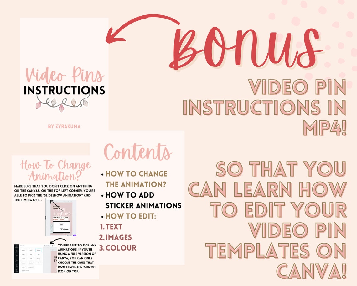 Canva Video Pinterest Templates Canva Template Pinterest | Etsy