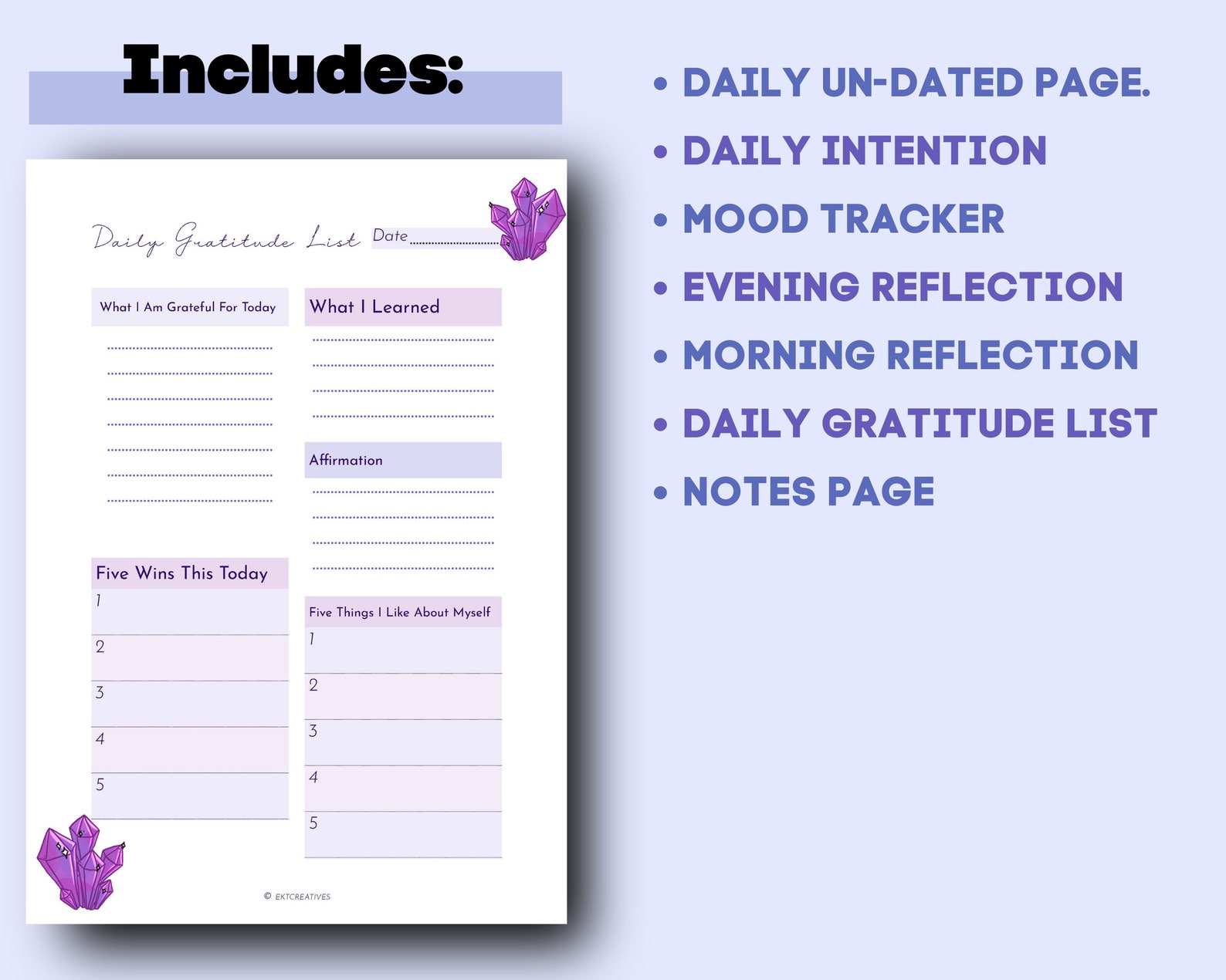 Indigo Daily Planner Printable Digital Download Daily Planner Daily to ...