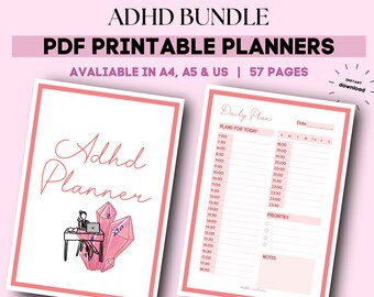 ADHD Planner Printable | ADHD Digital Planner | Digital Planner ADHD | Adhd Printable Planner | Adhd Planner Digital | Planners for Adhd