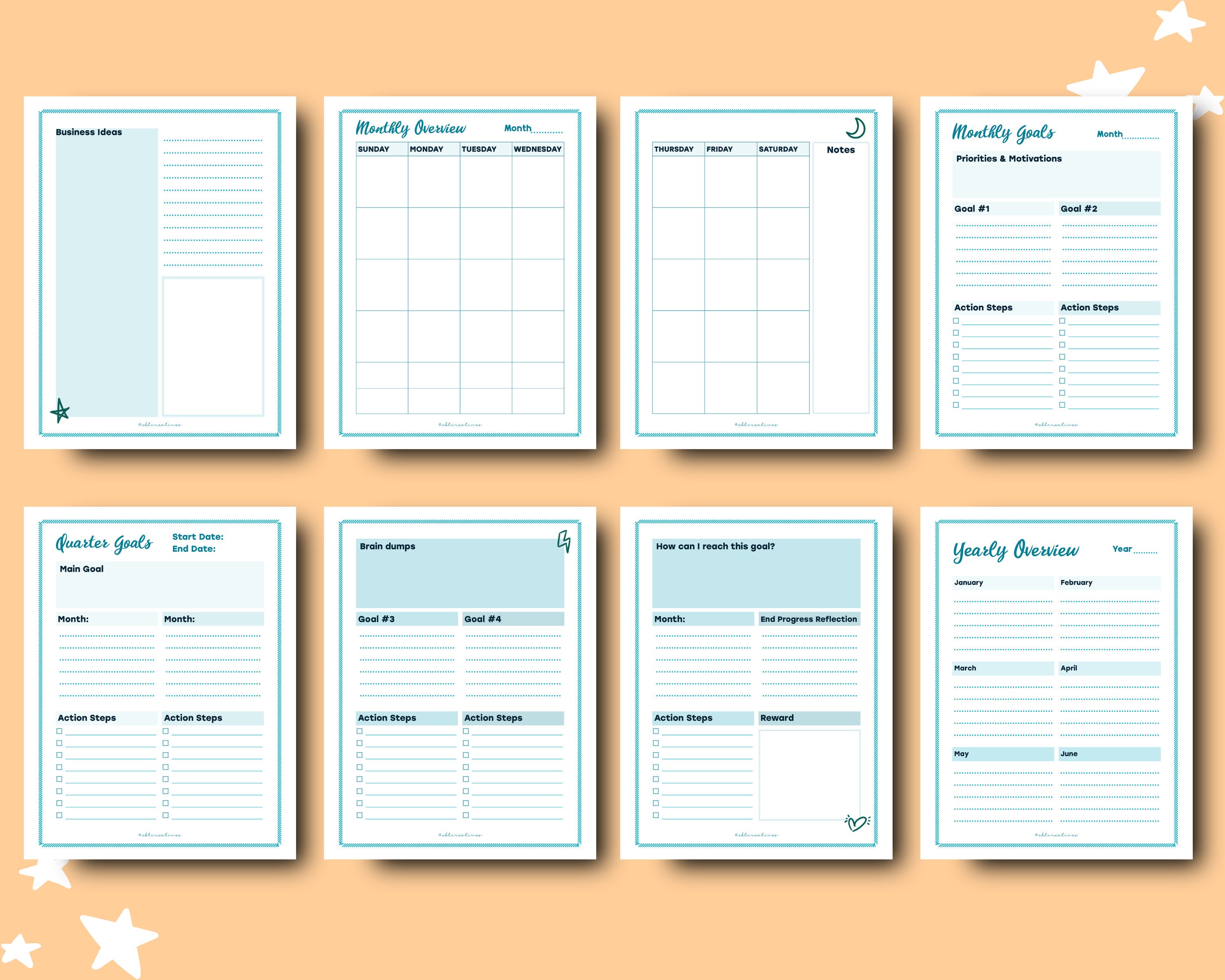 Business Printable Planner Pages Business Plan Content Planner Creative ...