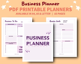 Purple Business Printable Planner | Small Business Planner | Project Planner | Business Planner Printable | Digital Planner for Small Biz