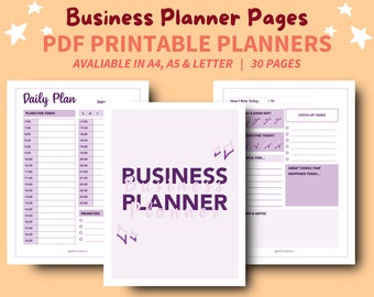 Purple Business Planner Pages Printable | Business Planner Digital | Small Business Plan | Social Media Planner | Business Planner Printable