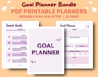 Purple Goal Printable Planner | Manifestation | Goal Tracker | Dream Journal | Biz Manifesting Journal | Goal Setting Journal | Work Planner