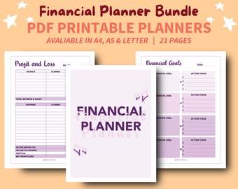 Purple Financial Printable Planner | Inventory Tracker | Profit and Loss | Finance Planner | Finance Tracker | Business Budget | Girl Boss