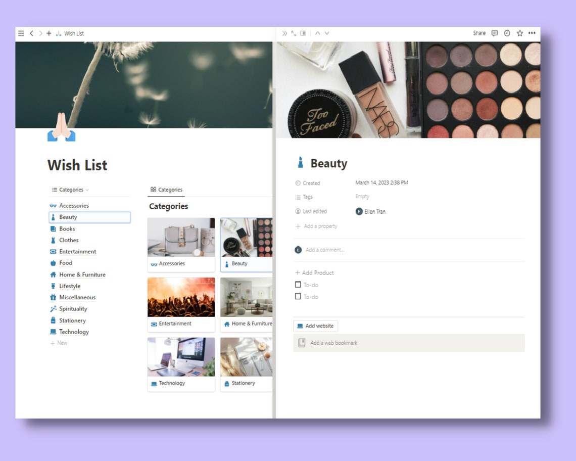 Wish List Notion Template Grocery List Template Notion Template 2023 Wish List Notion Template Grocery List Template Notion Template 2023