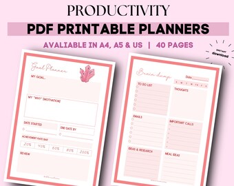 Productivity printable planner | time management planner printable | work planner printable | printable planner productivity | goal planner