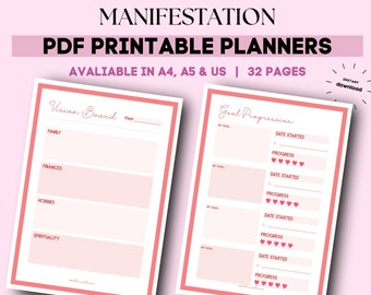 Manifestation printable planner | digital witch planner | witchy digital planner | aesthetic digital planner | spiritual planner printable