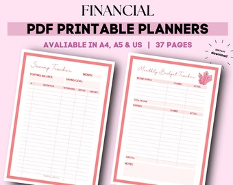 Financial printable planner | digital budget planner | ultimate life planner printable | financial planner printable | day planner printable