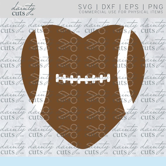 Football Heart SVG | Etsy