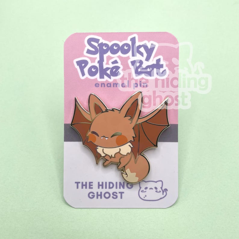 Bat Eevee Enamel Pin | Spooky Pin | Kawaii Pin | Pastel Pin | Enamel ...