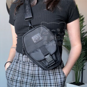 Coffin Crossbody Streetwear Fanny Pack Over the Shoulder Bag Black