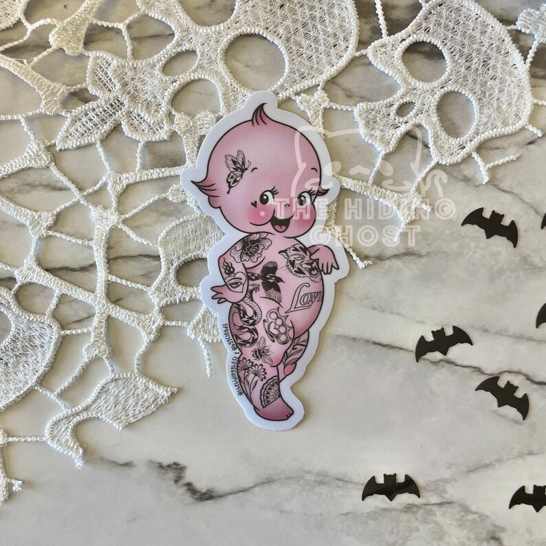 Tattooed Kewpie Doll Stickers Kawaii Sticker Laptop Sticker Die Cut Sticker Art Water Bottle Sticker Pastel Sticker Klaudia